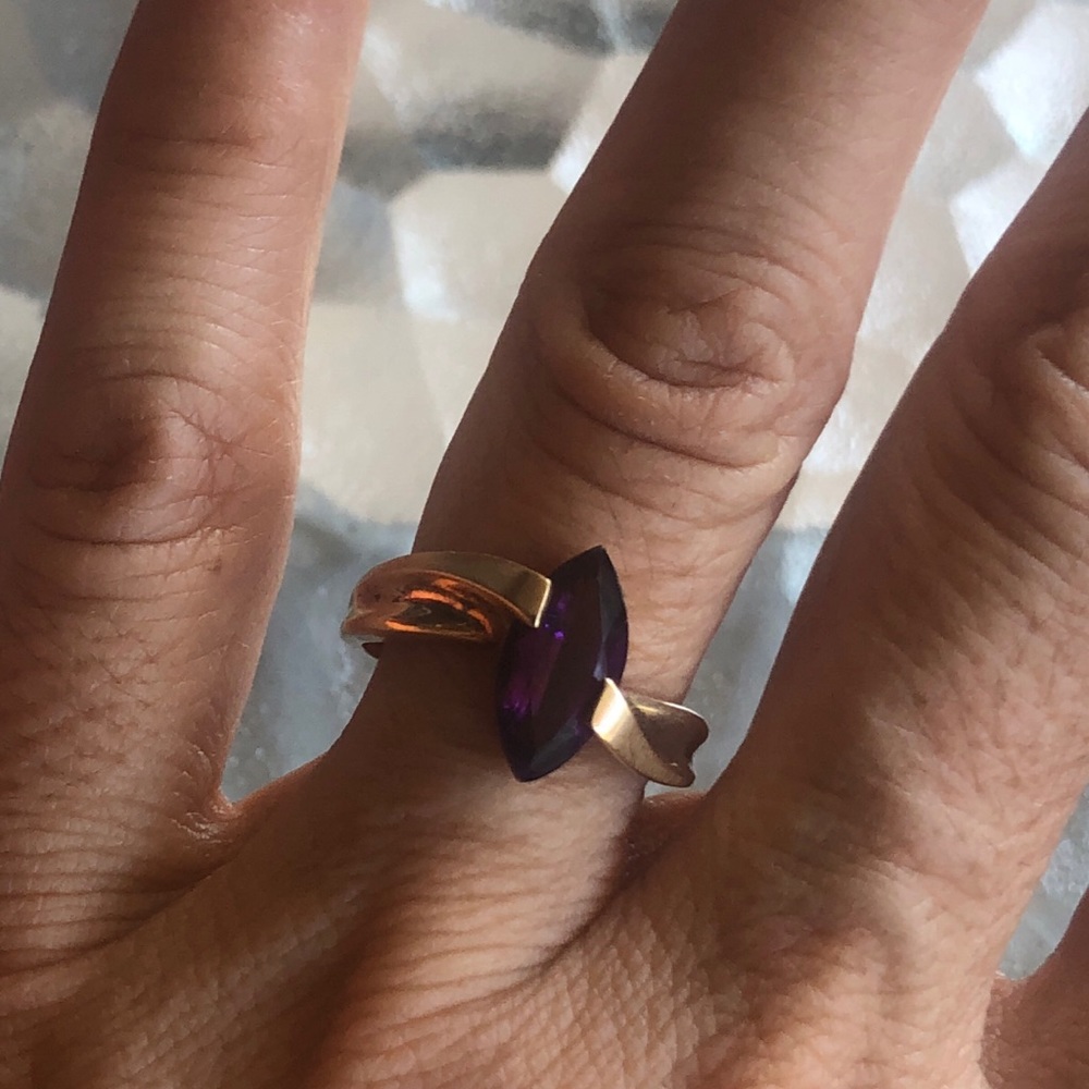 Solid 10k Amethyst Ring - image 1